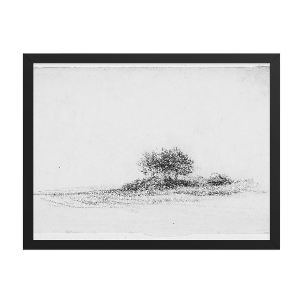 Thumbnail: Trees on the Hill Framed Vintage Wall Art