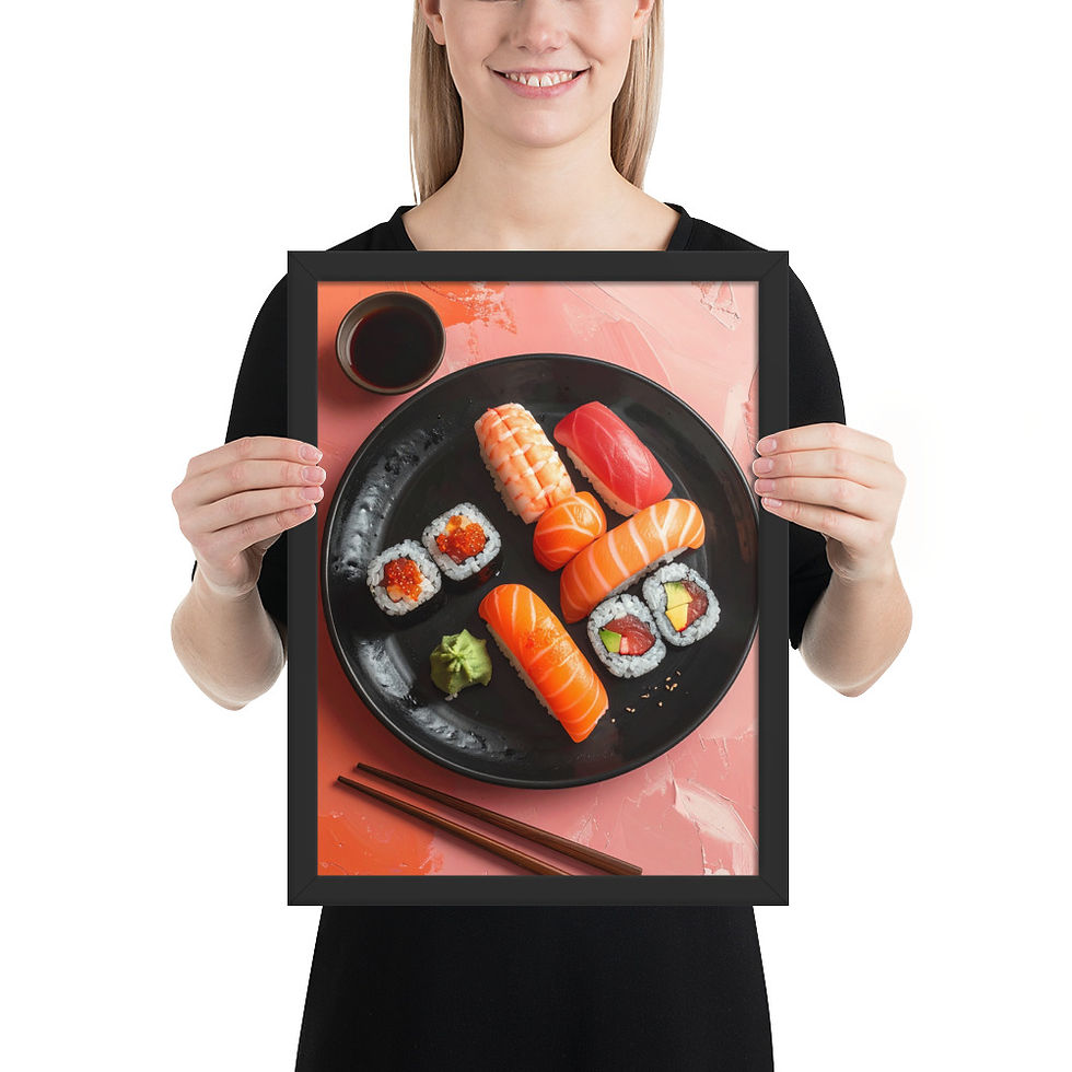 Thumbnail: Pink Sushi Wall Art for Kitchen