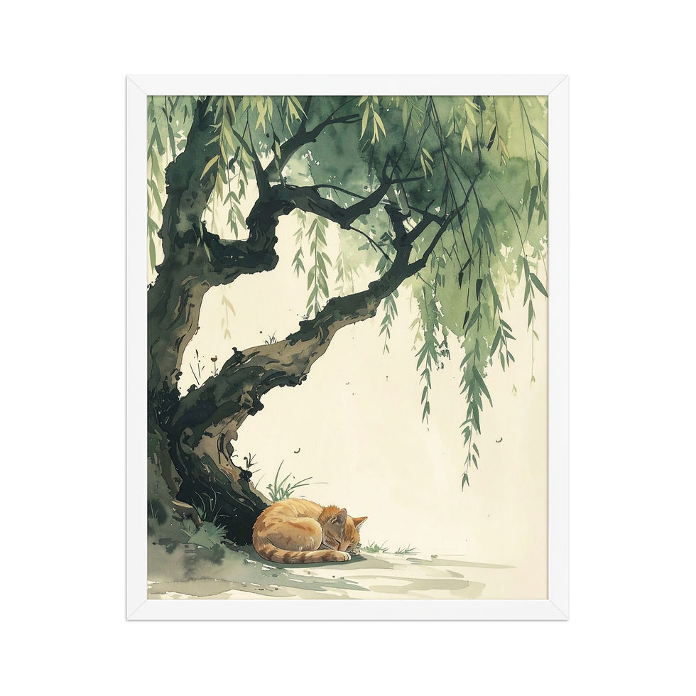 Thumbnail: Orange Cat Under a Willow Wall Art