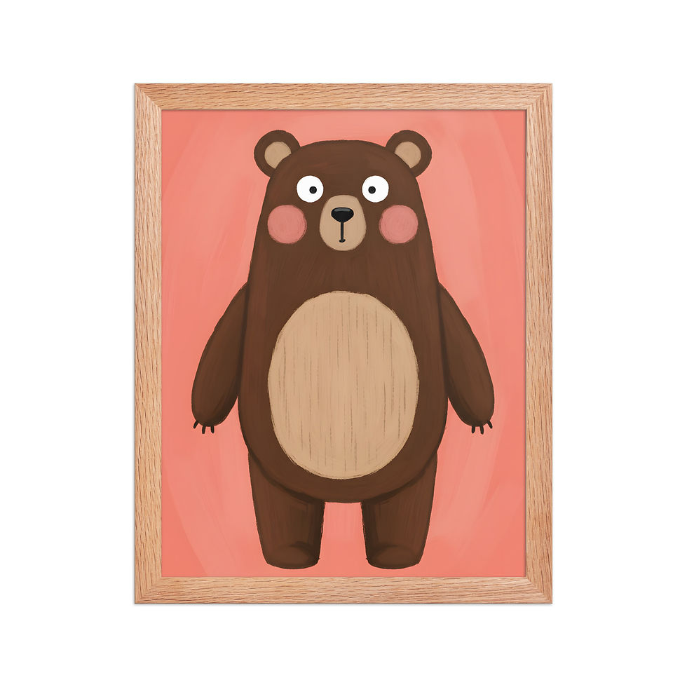 Thumbnail: Cute Whimsical Bear Nursery Art Print