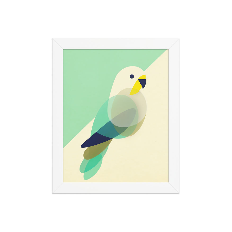 Thumbnail: Simple Budgie Minimalist Framed Wall Art