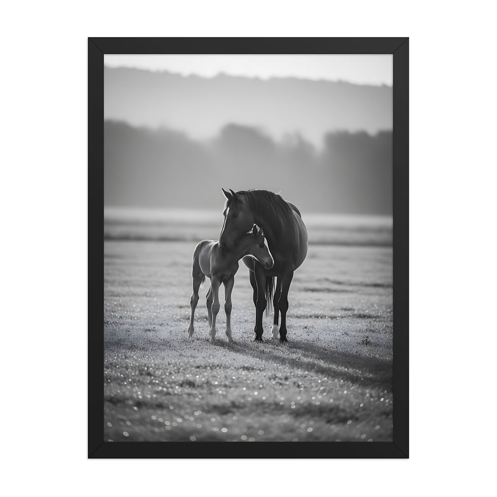 Thumbnail: Horse and Foal Monochrome Wall Art