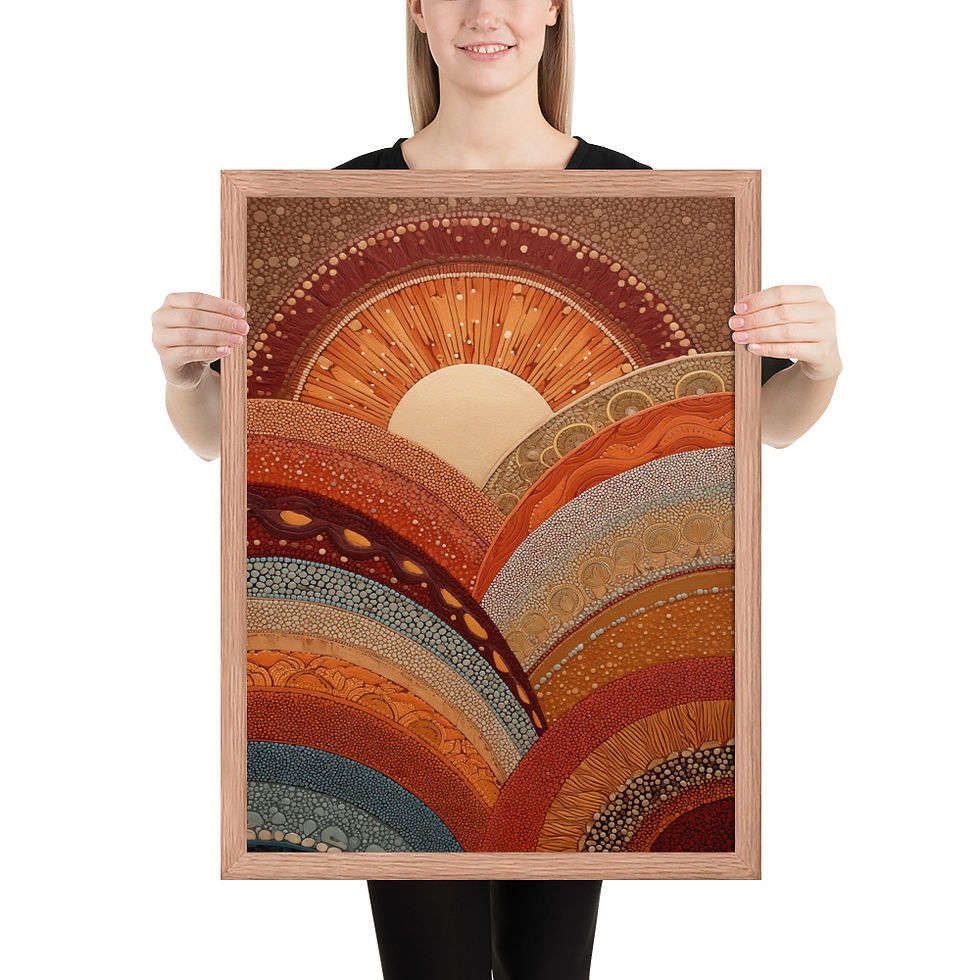 Thumbnail: Colorful Boho Art Print – Framed and Ready to Hang