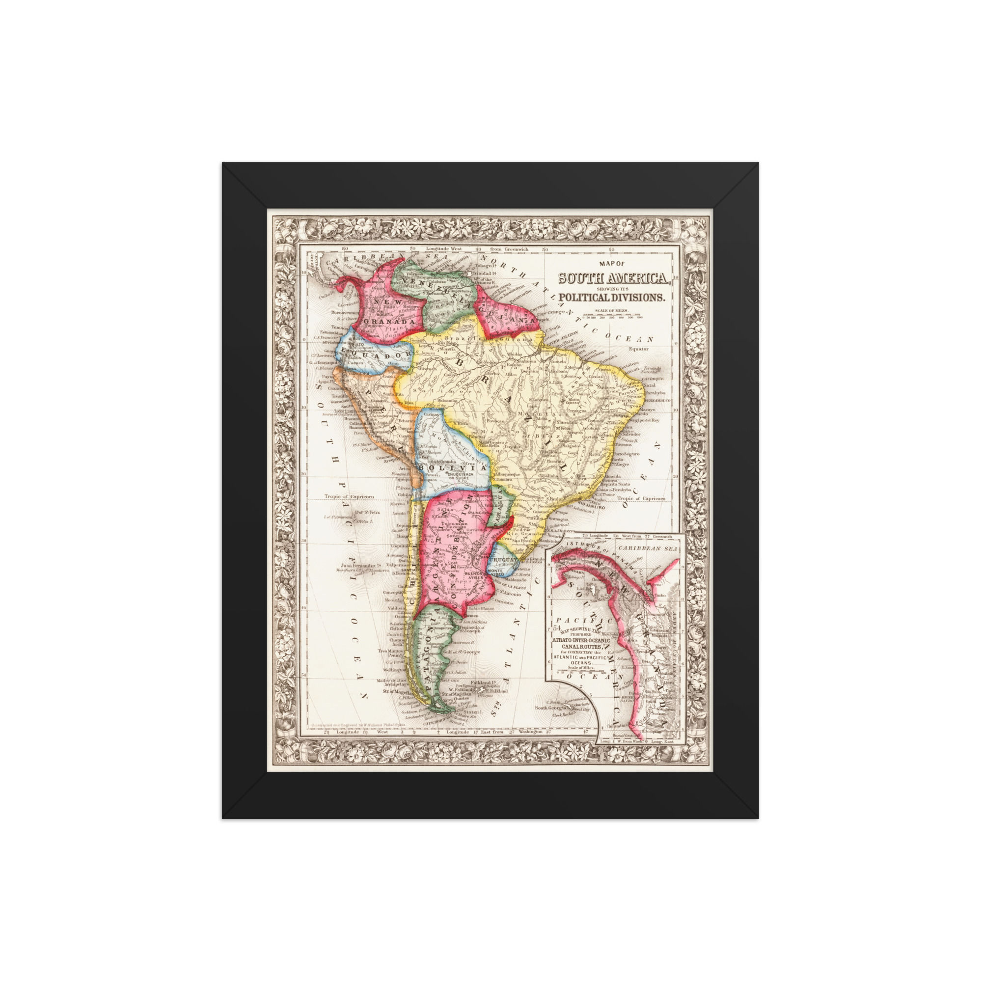 Vintage World Maps: Timeless Art for Home and Office Decor South America