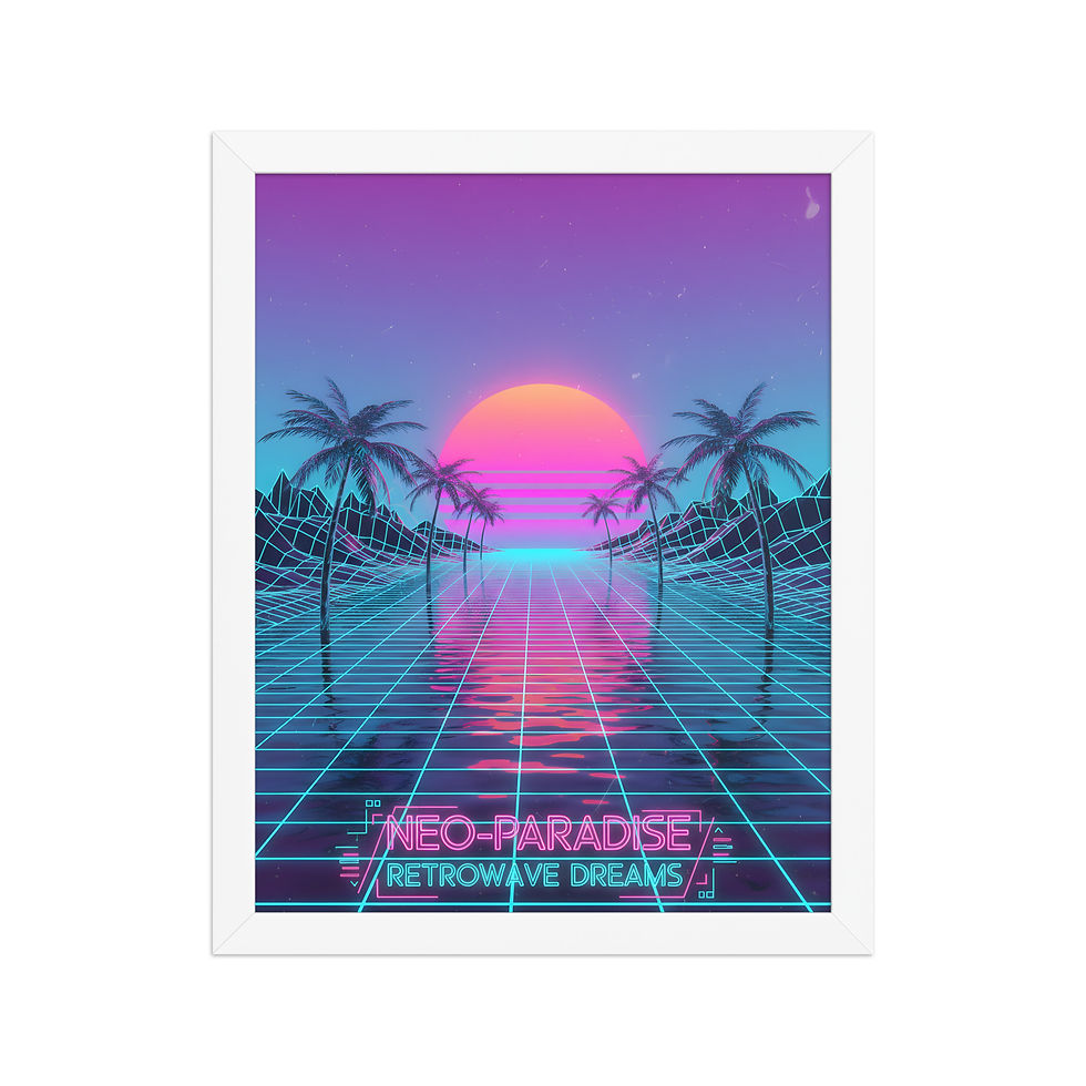 Thumbnail: Retro Wave Dreams 80s Style Wall Art