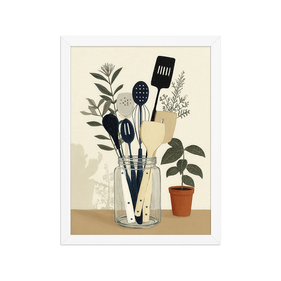 Thumbnail: Trendy Framed Gouache Art
