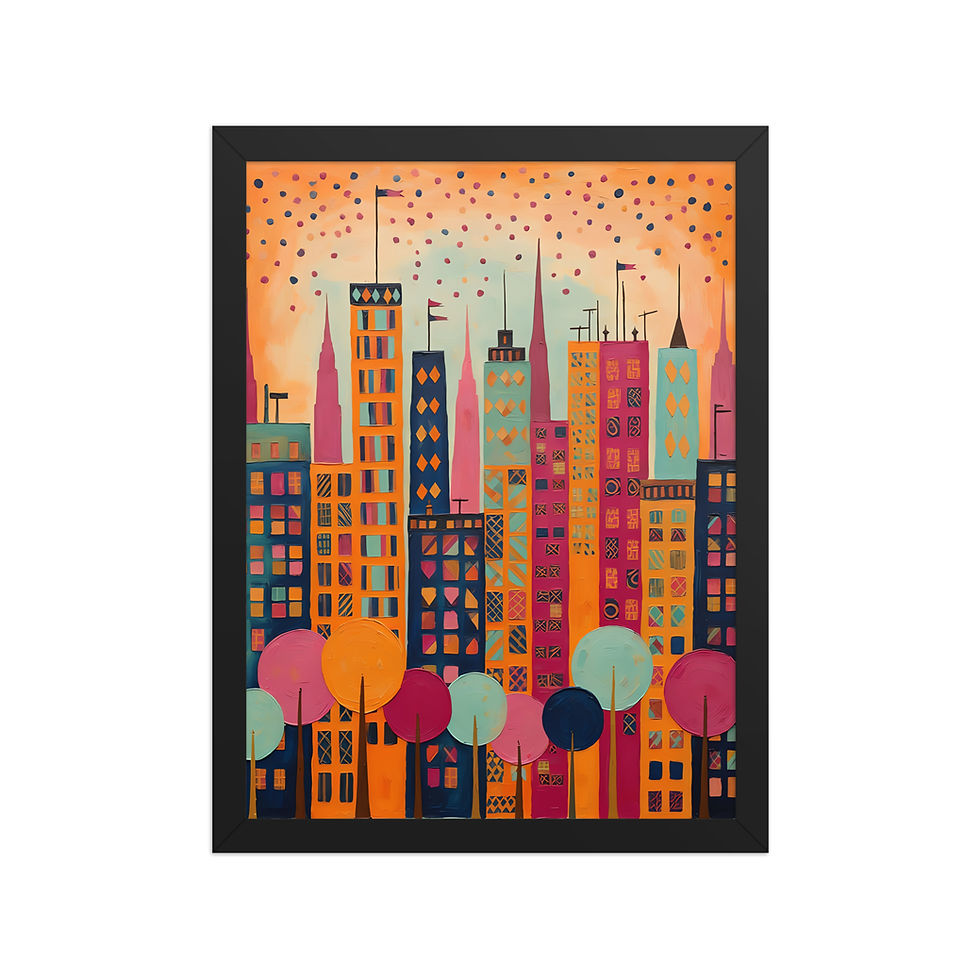 Thumbnail: Colorful Town Houses Framed Wall Art