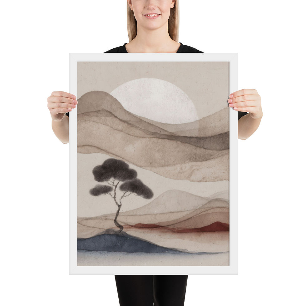 Thumbnail: Japandi Sumei-e Japanese Ink Inspired Print