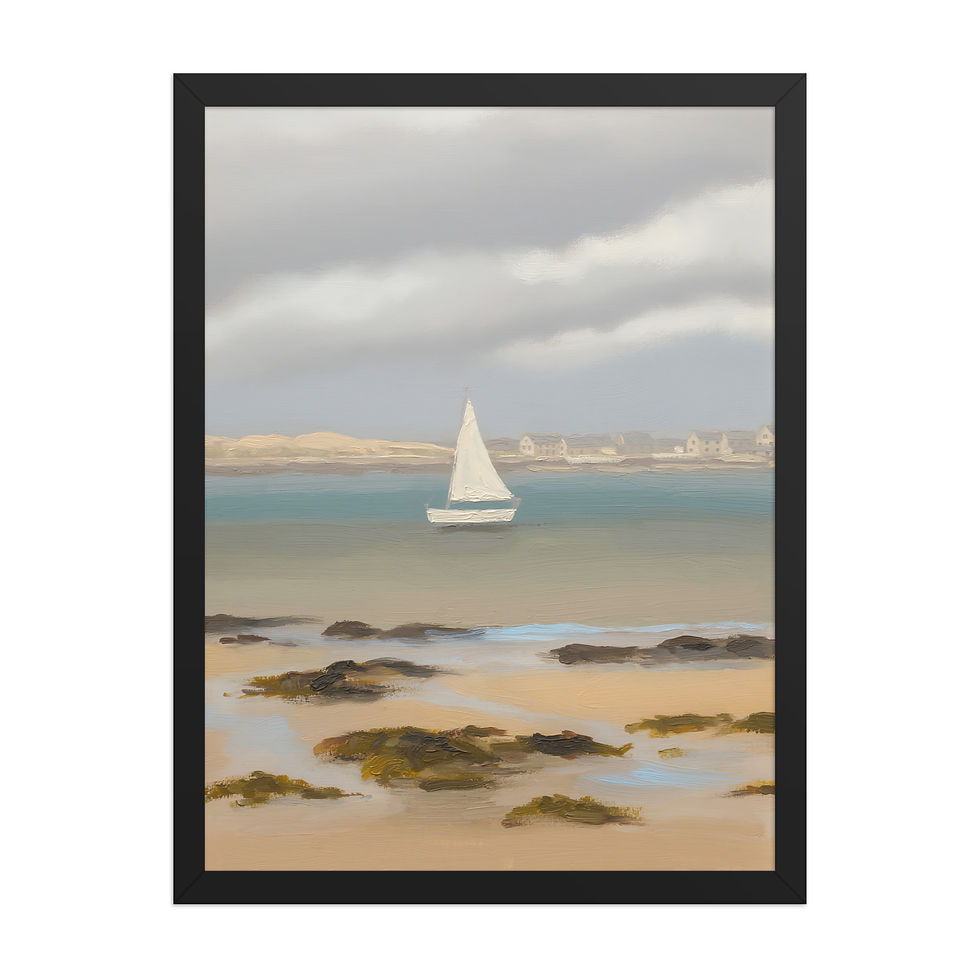 Thumbnail: Overcast Bay Minimalist Framed Wall Art
