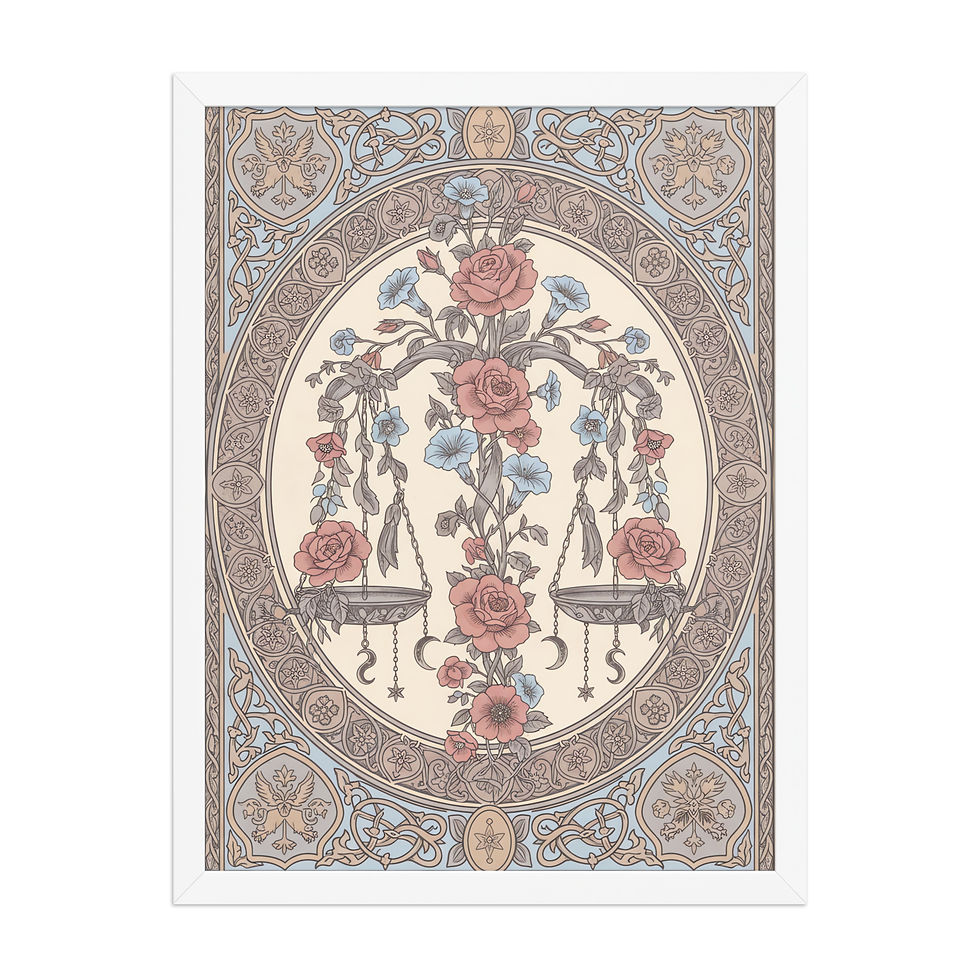 Thumbnail: Libra Scales Astrology Art Print for Bedroom