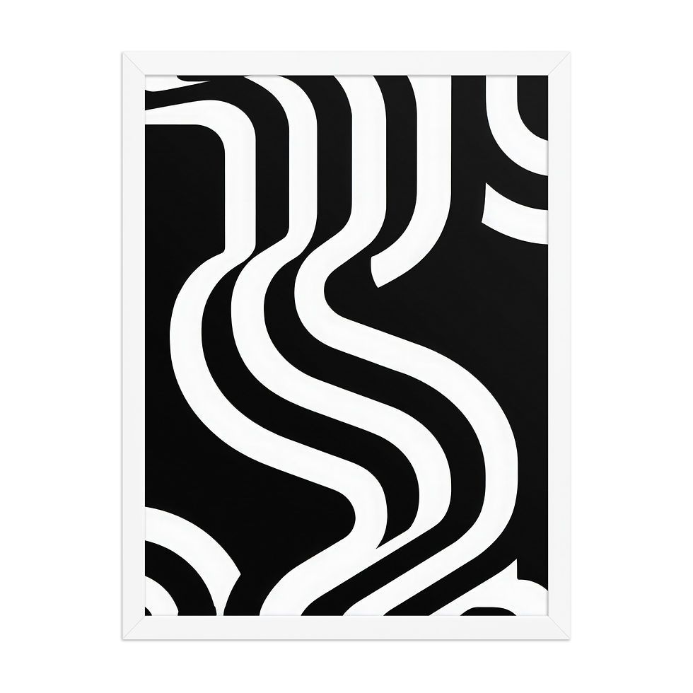 Thumbnail: Black & Beige Abstract Wall Art Print 
