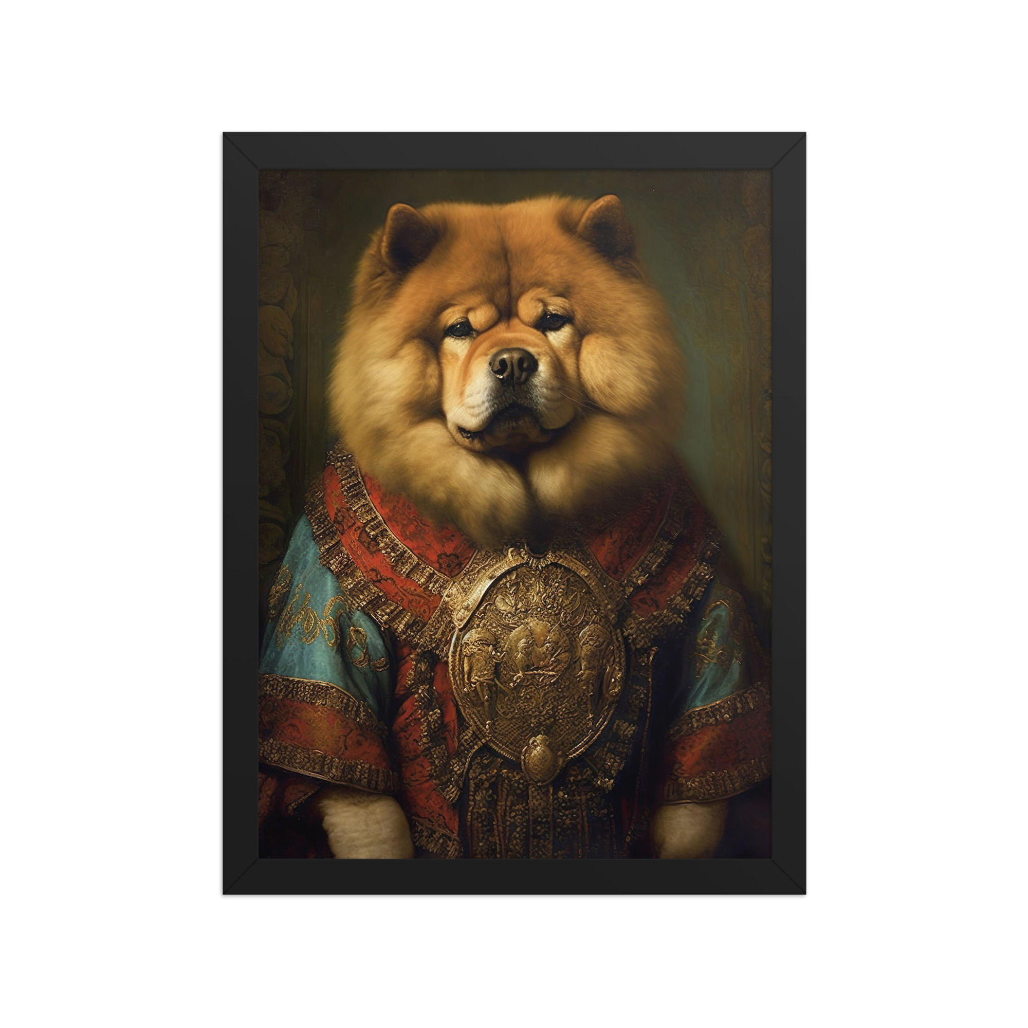 Aristocratic chow chow | funny animal wall art | framed