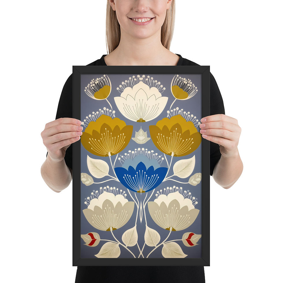 Thumbnail: Folk Style Scandinavian Botanical Prints - Elegant Wall Art
