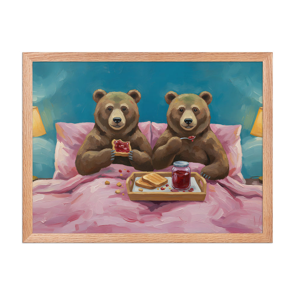 Thumbnail: Bear Jam Sandwich Whimsical Art Print