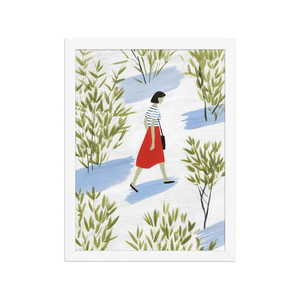 Thumbnail: Contemporary Gouache Wall Art - Framed Elegance