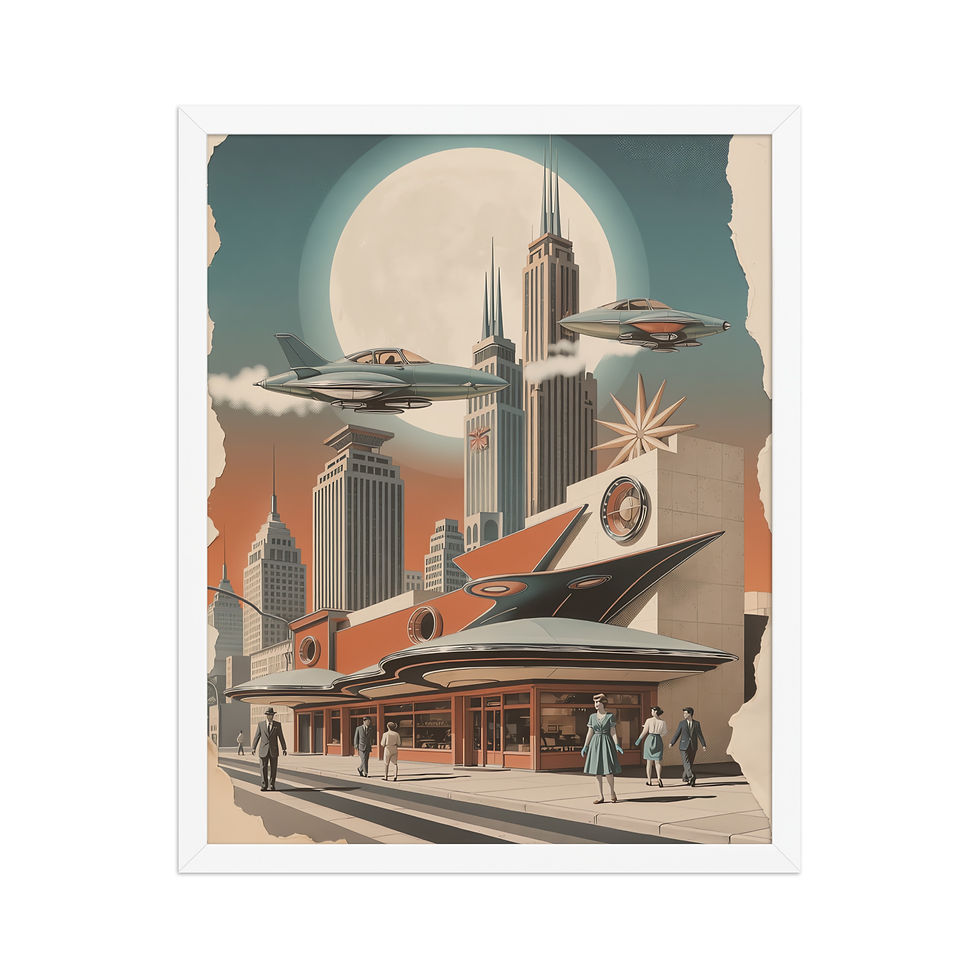 Thumbnail: Retro Skyline Atomic Age Art Print