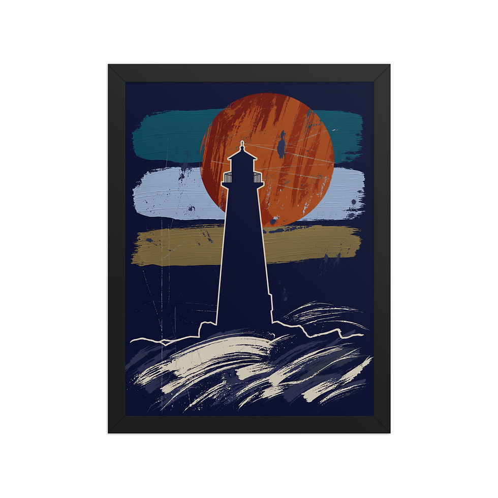 Thumbnail: Brushstroke Lighthouse Art Print
