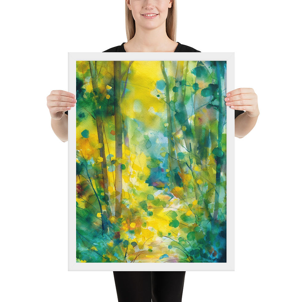 Thumbnail: Abstract Ethereal Art Print greens