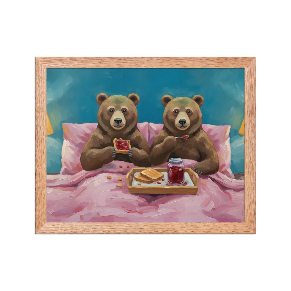 Thumbnail: Bear Jam Sandwich Whimsical Art Print