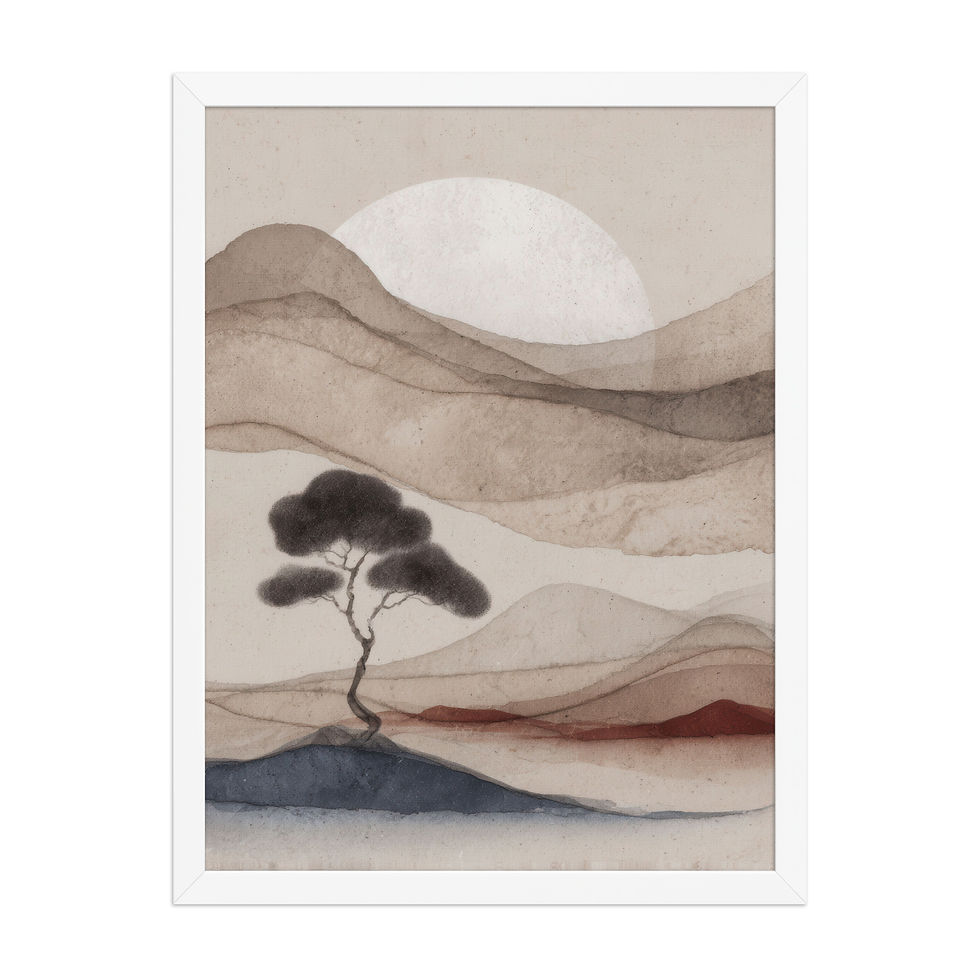 Thumbnail: Japandi Sumei-e Japanese Ink Inspired Print