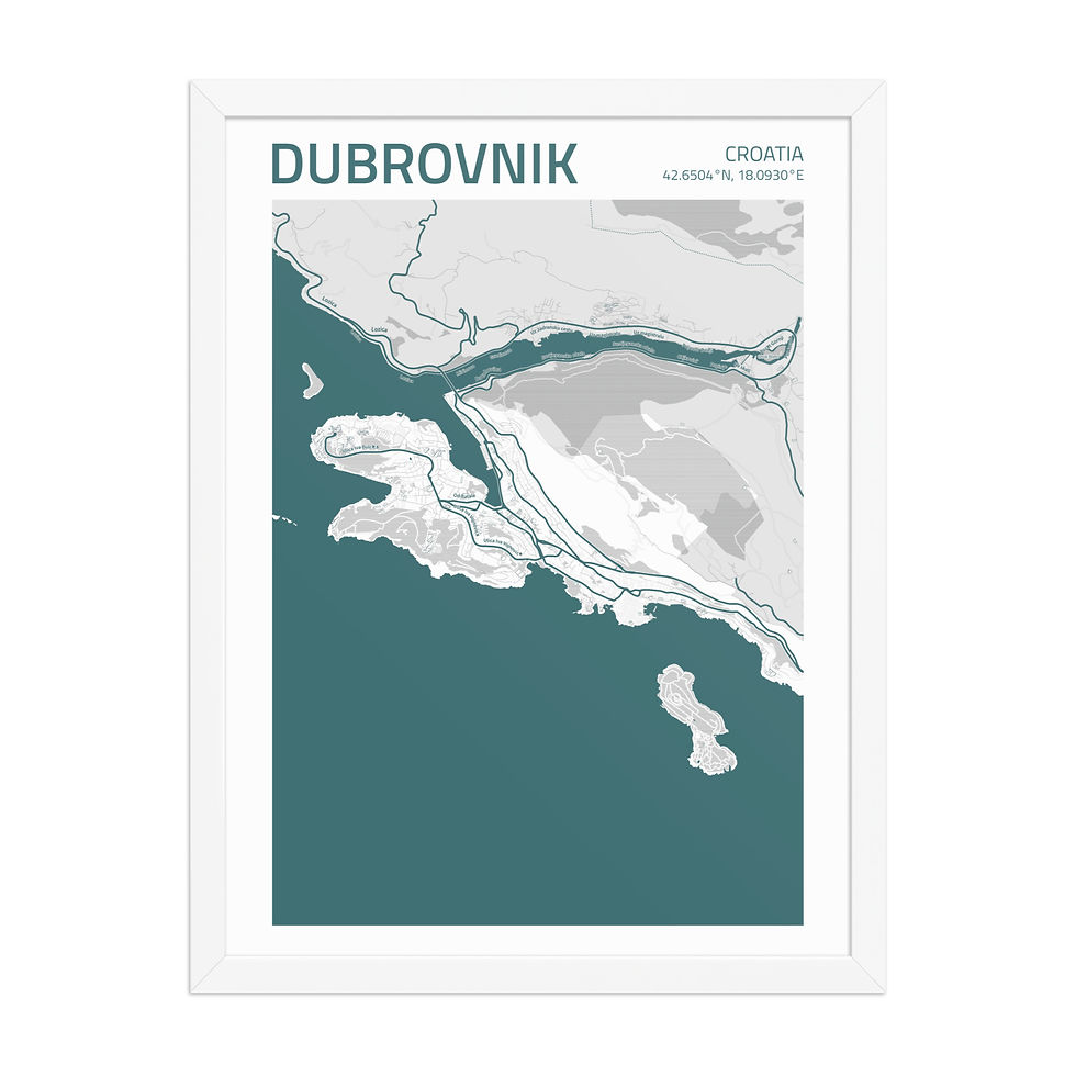Thumbnail: Dubrovnik | Framed City Maps: Vibrant Art for Urban Decor Lovers