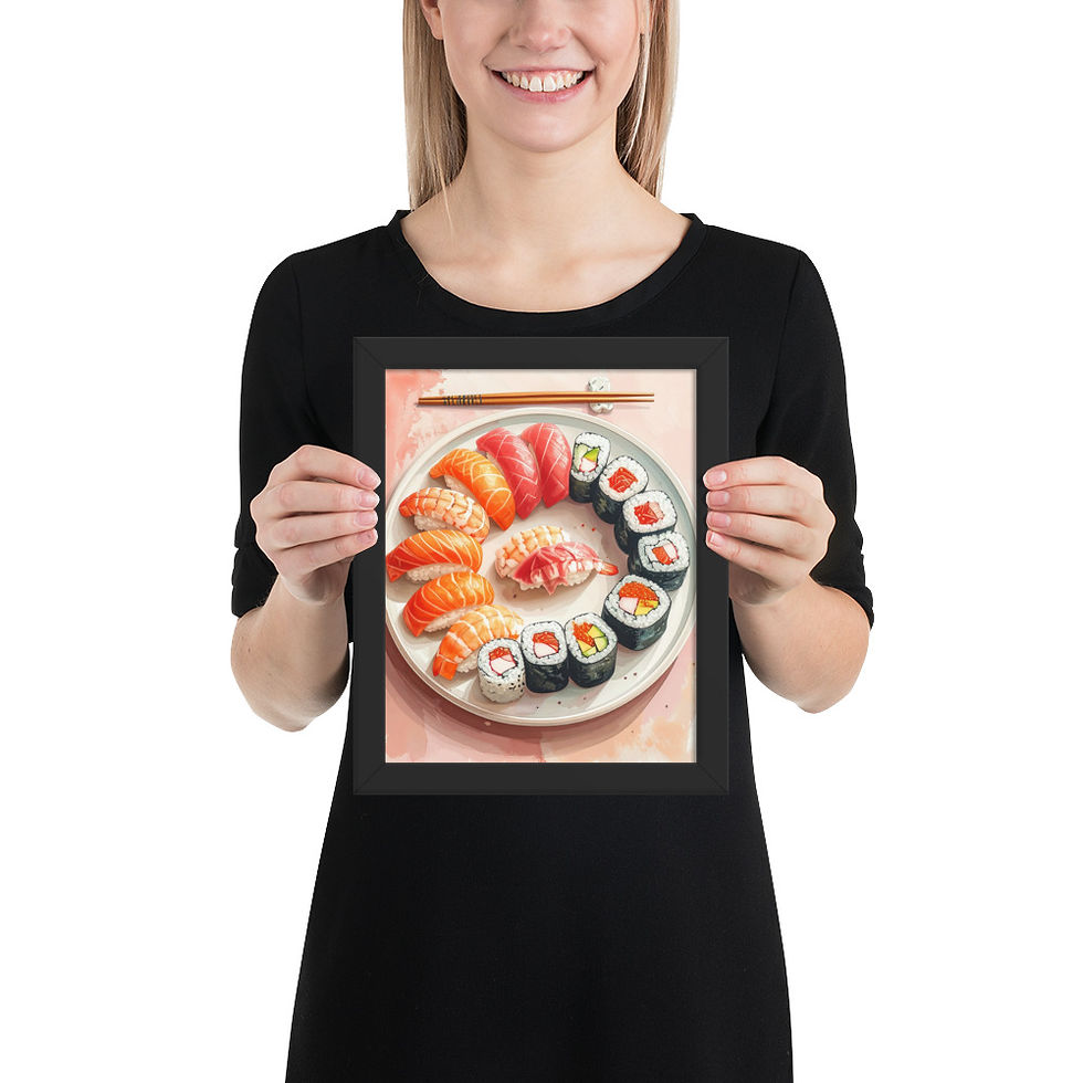 Thumbnail: Pink Sushi Print for Kitchen