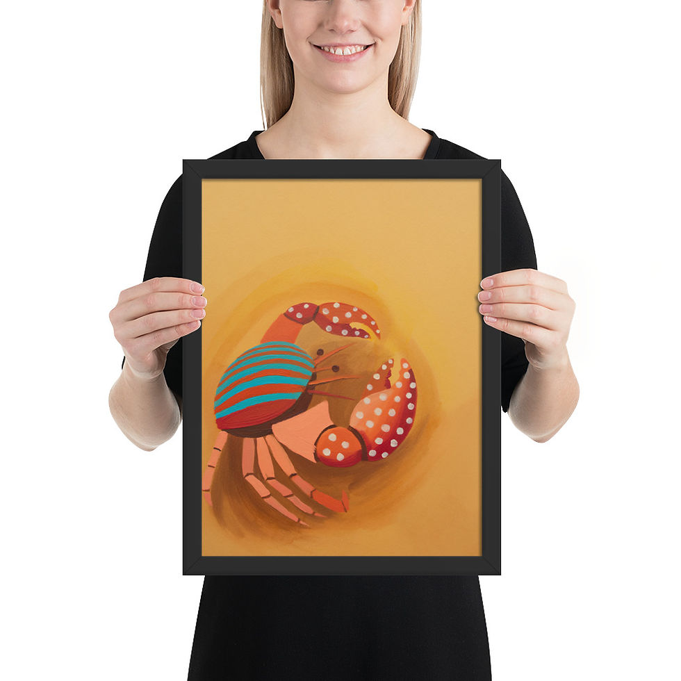 Thumbnail: Simple Beach Crab Framed Art Print