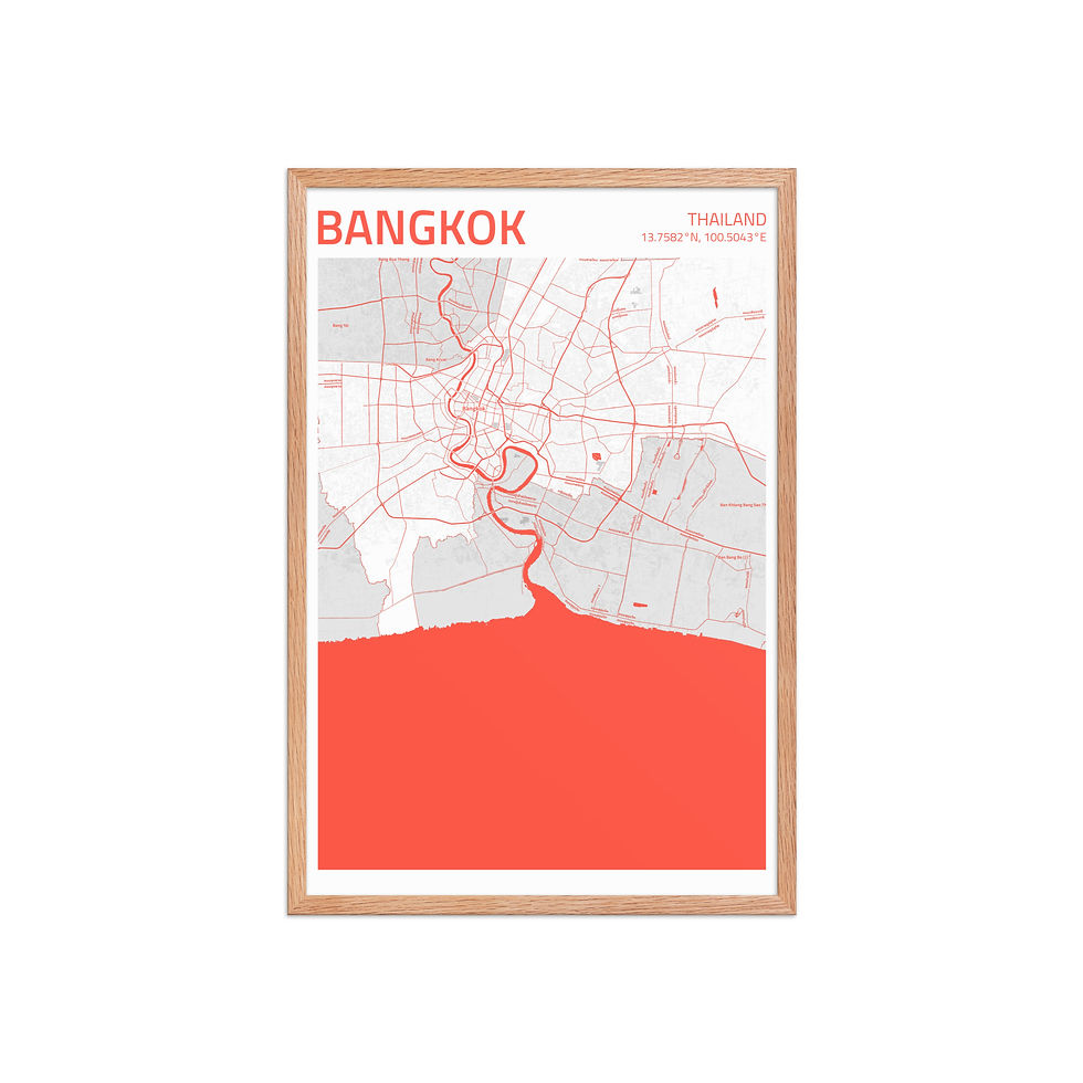 Thumbnail: Bangkok | Framed Colorful City Maps: Vibrant Art for Urban Decor Lovers