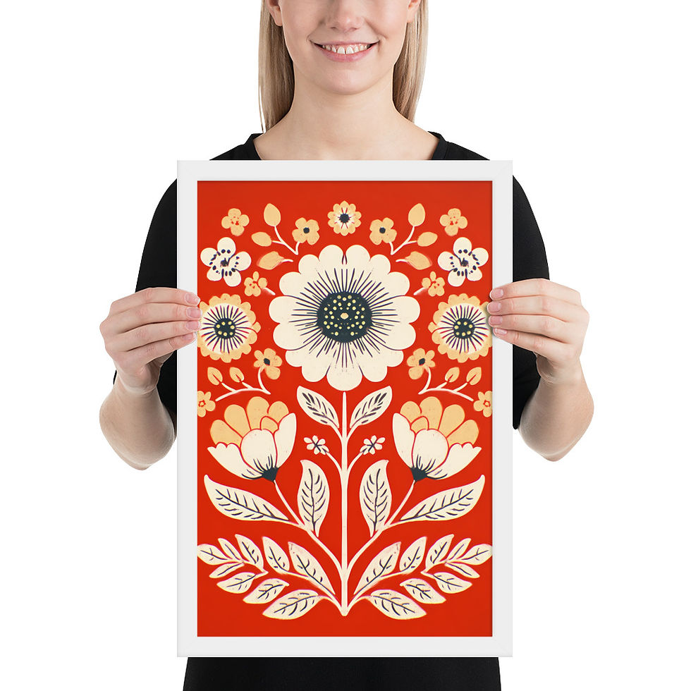 Thumbnail: Scandinavian Botanical Folk Art - Nature-Inspired Wall Decor