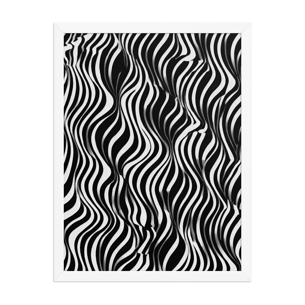 Thumbnail: Black & Beige Abstract Wall Art Print 