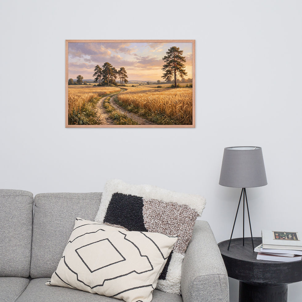Thumbnail: Golden Wheat Field Landscape Painting Print