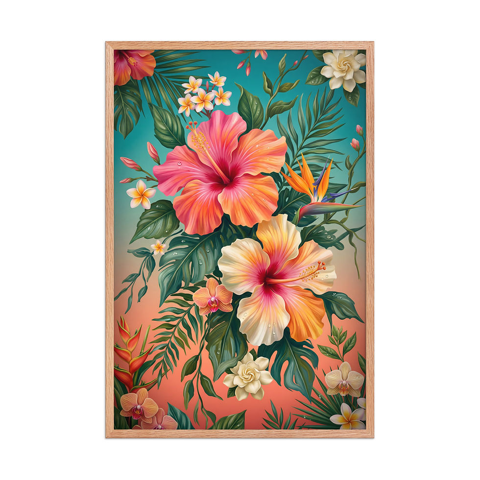 Thumbnail: Summer Hibiscus Riot Framed Contemporary Mega Print