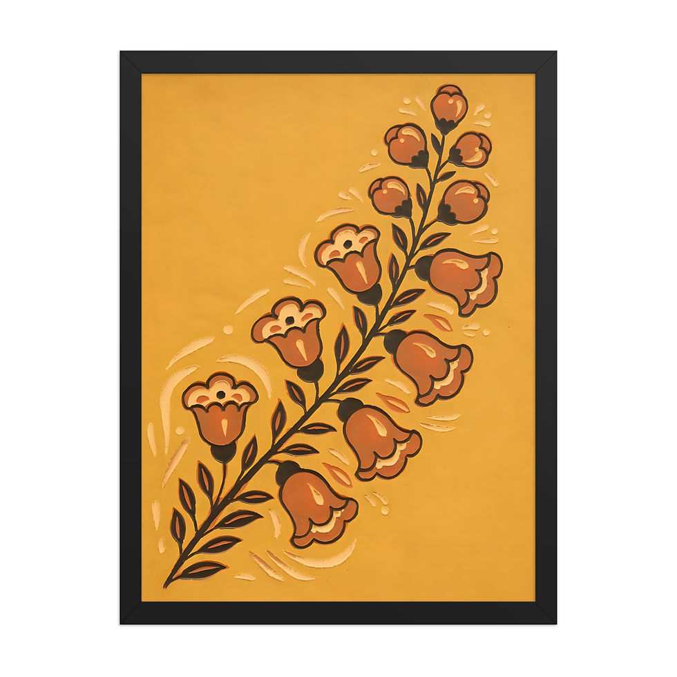 Thumbnail: Sweeping Foxgloves Framed Abstract Botanical Wall Art