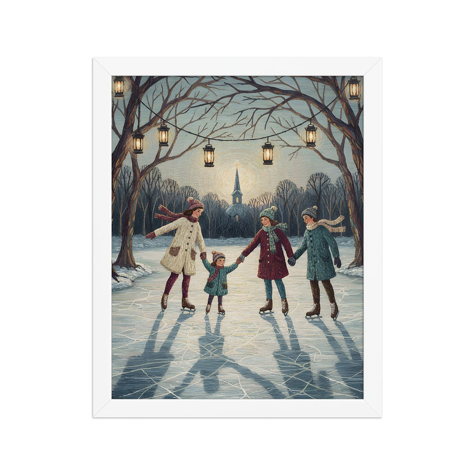 Thumbnail: Festive Ice Skating Framed Wall Art