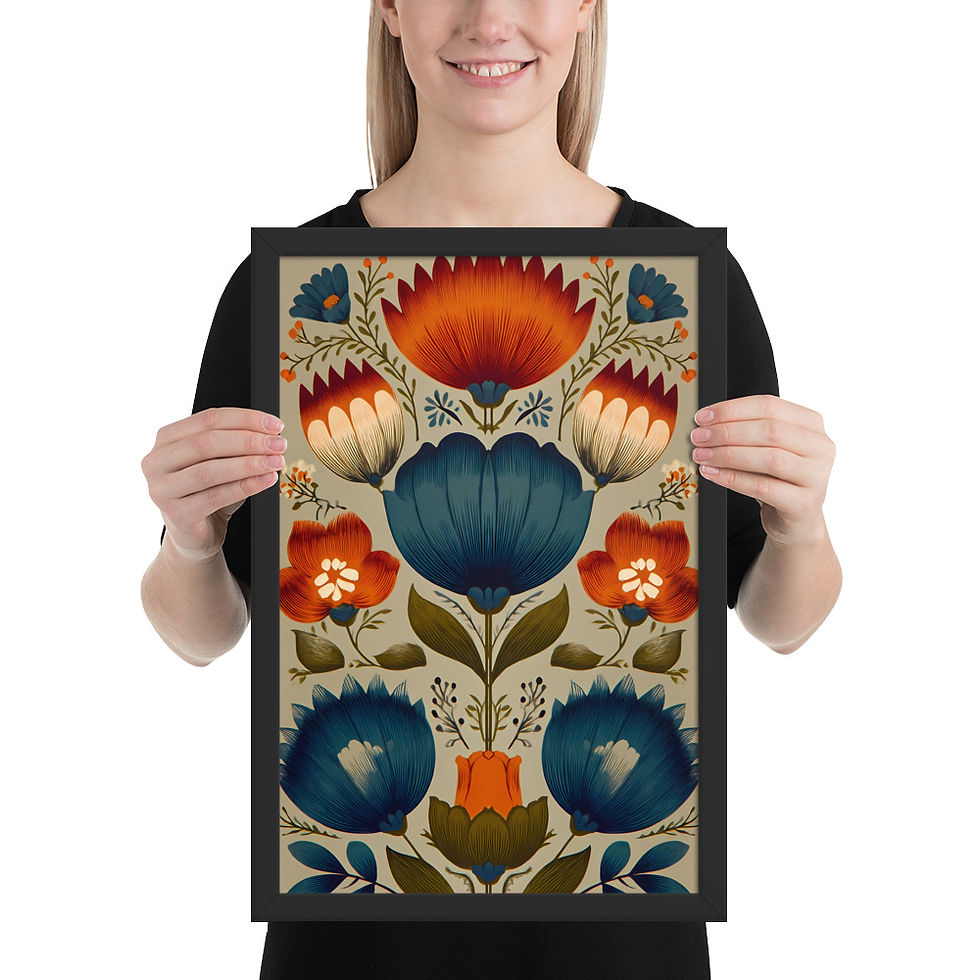 Thumbnail: Scandinavian Botanical Wall Art - Cozy Folk Decor for Your Home