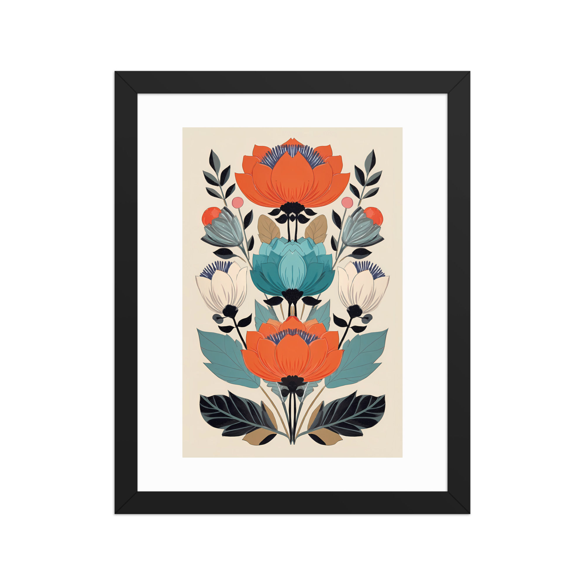 Scandinavian Inspired Botanical Wall Art - Folk Style Decor