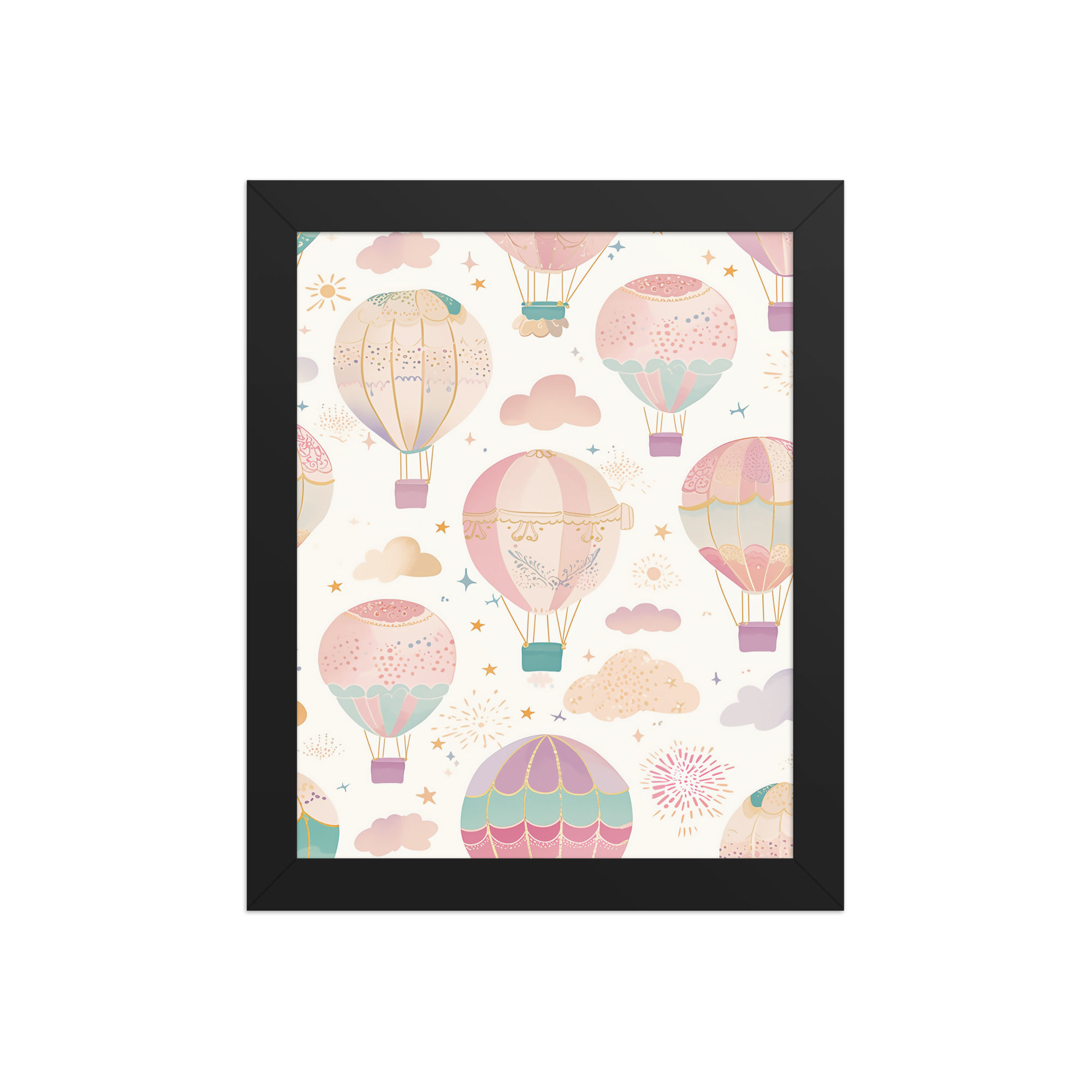 Hot Air | Whimsical Framed Nursery Prints for Kids' Rooms | Adorable Wall Art