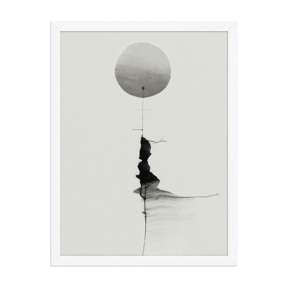 Thumbnail: Japandi Moon Ink Spill Sumi-e Inspired