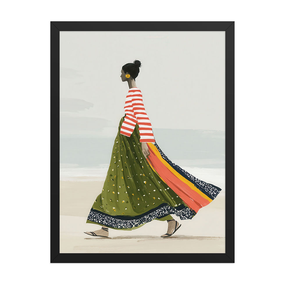 Thumbnail: Woman in a Sari Gouache Inspired  Art Print 