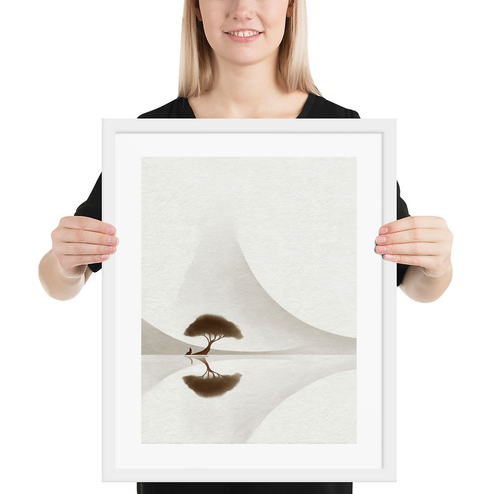 Thumbnail: Japandi Bonsai Tree Silhouette Abstract
