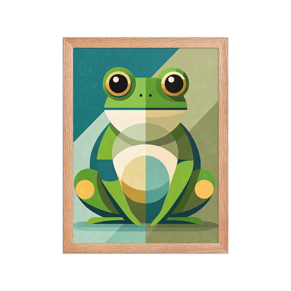Thumbnail: Vector Frog Mid-century Style Art Print