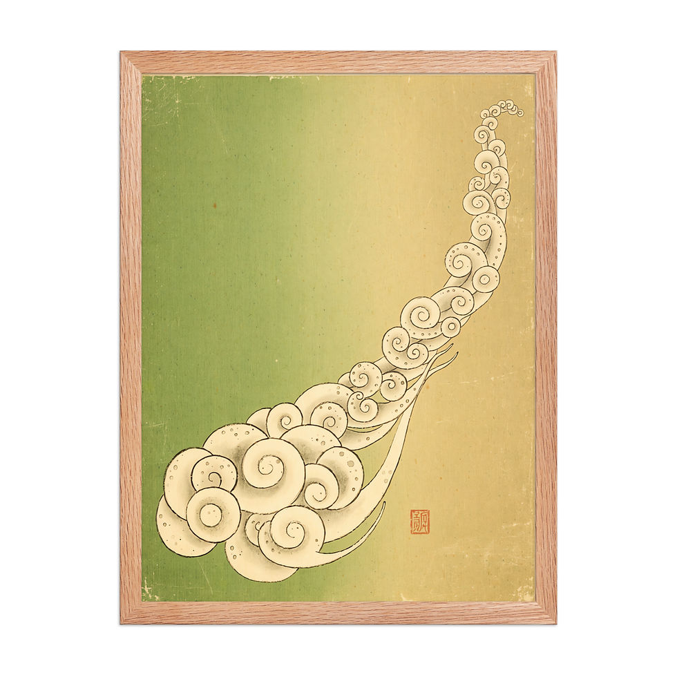 Thumbnail: Oriental Spiral Clouds Framed Wall Art