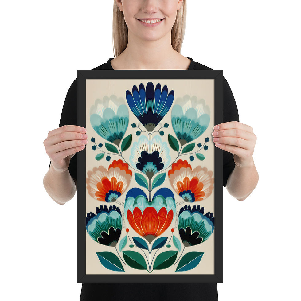 Thumbnail: Scandinavian Botanical Wall Art - Cozy Folk Decor for Your Home