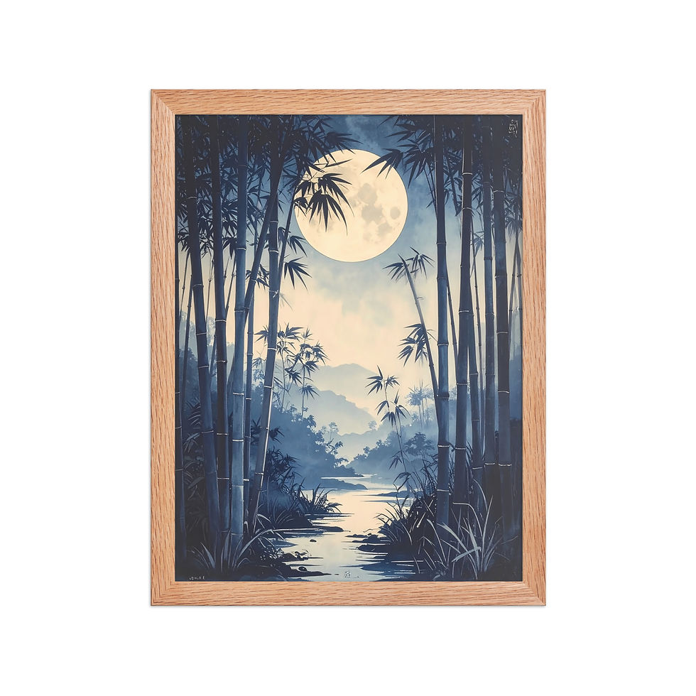 Thumbnail: Bamboo Forest under a Full Moon Art Print