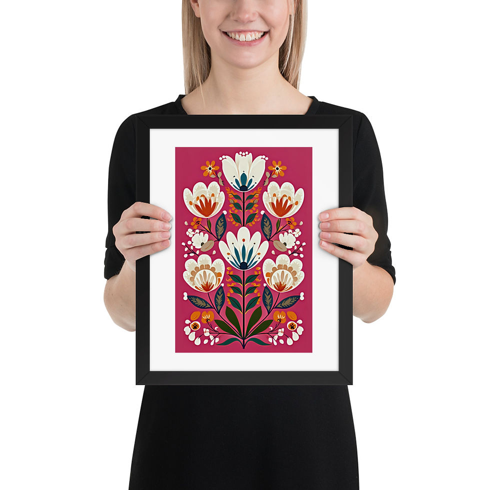 Thumbnail: Botanical Folk Wall Art - Scandinavian Nature Prints for Decor