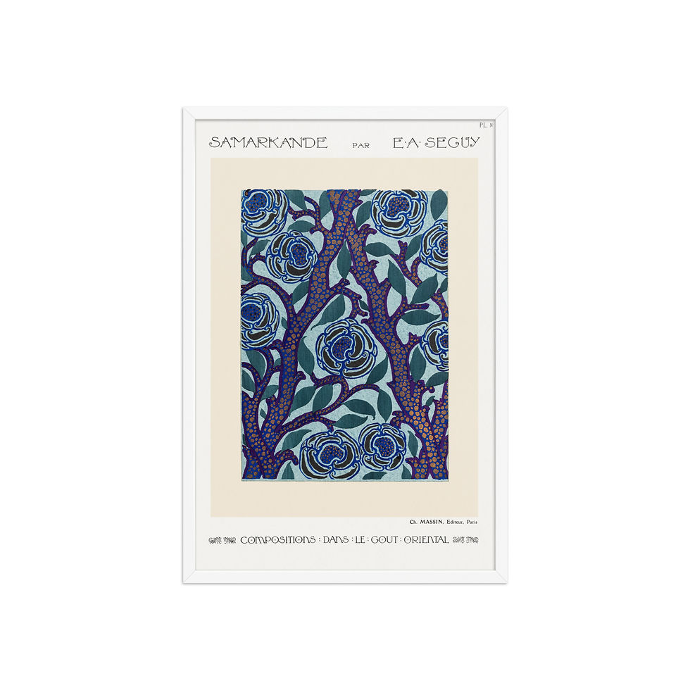 Thumbnail: Flower pattern Art Deco stencil print xvi | Samarkande | Seguy