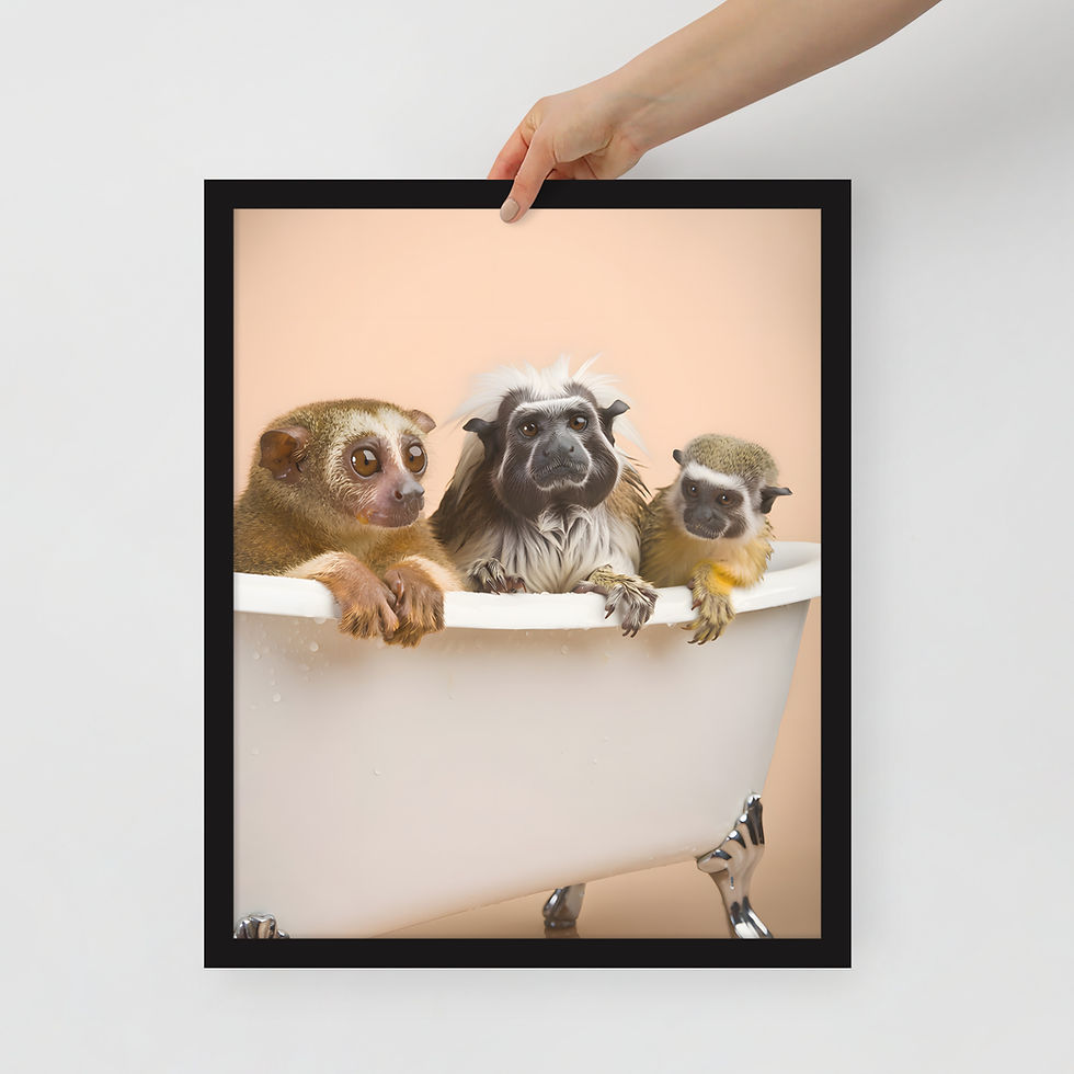 Thumbnail: Funny Animal Bathtub Art Print