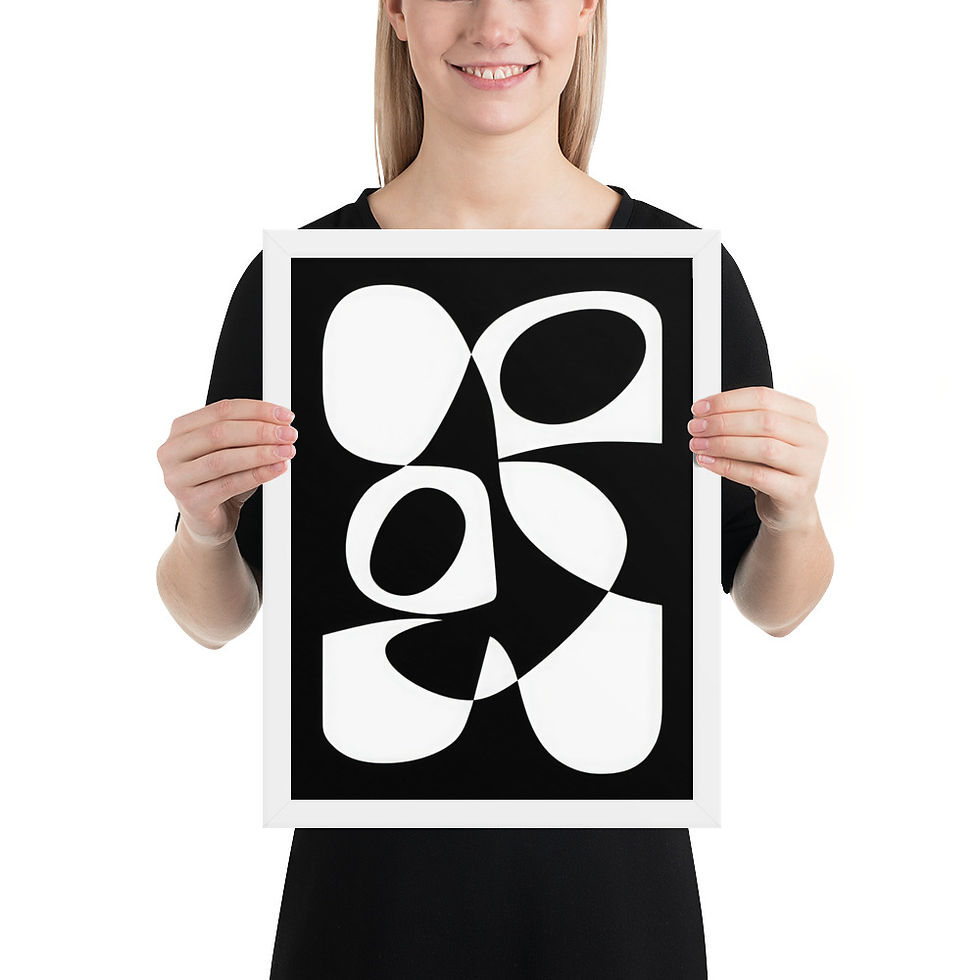 Thumbnail: Black & Beige Abstract Wall Art Print 