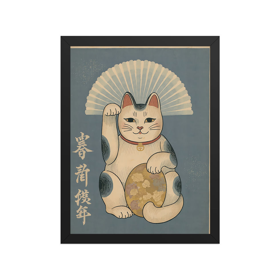 Thumbnail: Vintage Japanese Lucky Cat Wall Print