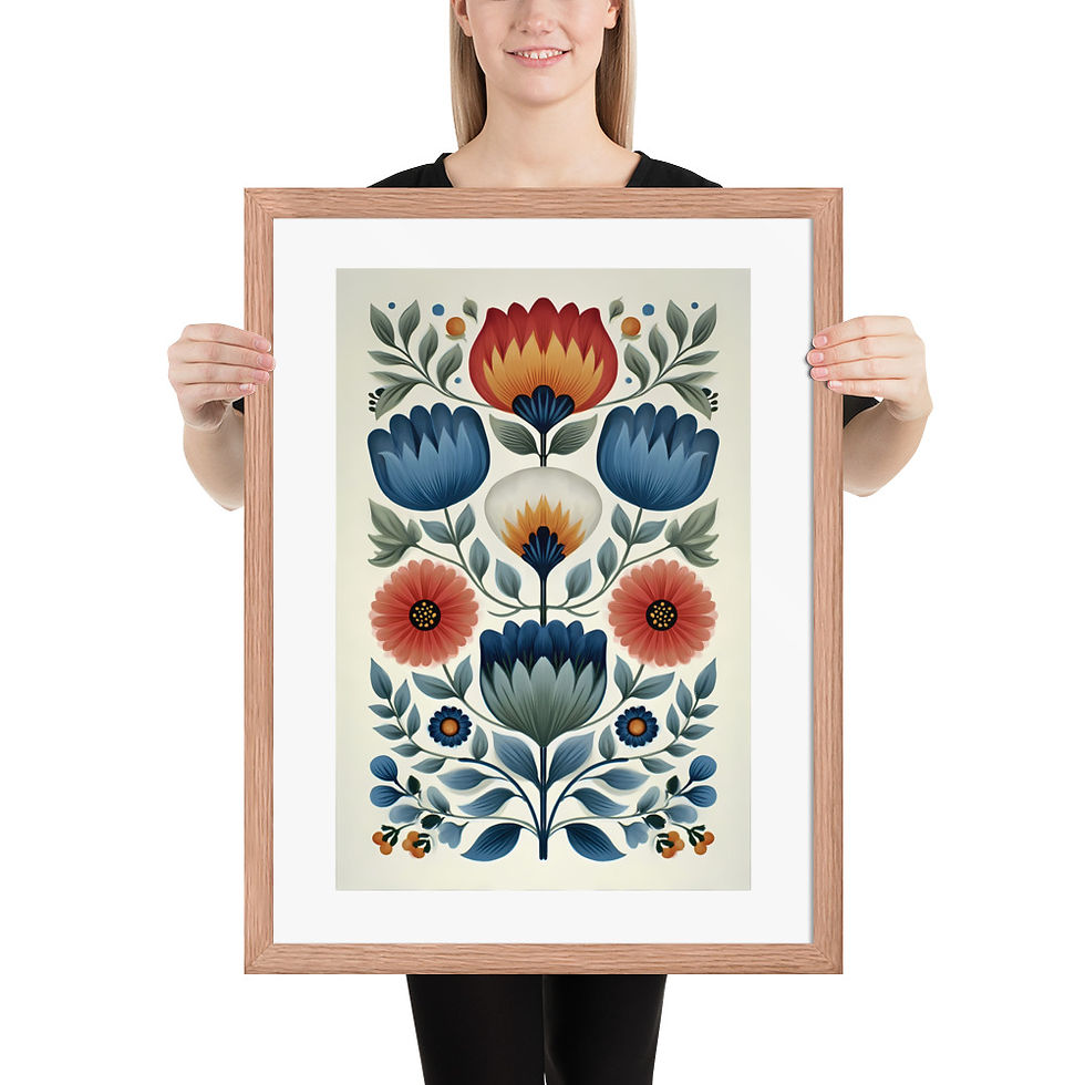 Thumbnail: Folk Botanical Wall Art - Scandinavian Design for Nature Lovers